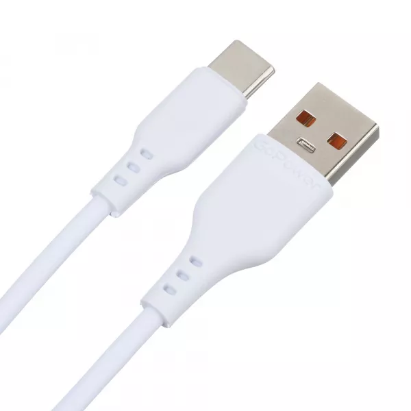 Кабель GP01T USB (m)-Type-C (m) 1.0м 2.4A, ПВХ, белый, GoPower, 00-00018565  рис.2 