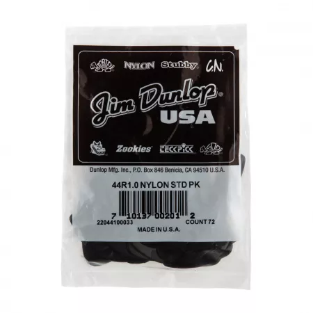 Nylon Standard Медиаторы 72шт, толщина 1,0мм, Dunlop, 44R1.0