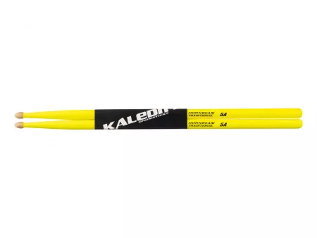 Yellow 5A Барабанные палочки, граб, флуоресцентные желтые, Kaledin Drumsticks, 7KLHBYL5A