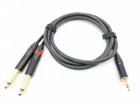 Кабель аудио 3.5-2х6.3мм, 2м, ZZcable, E35-3,5-2J-0200-0