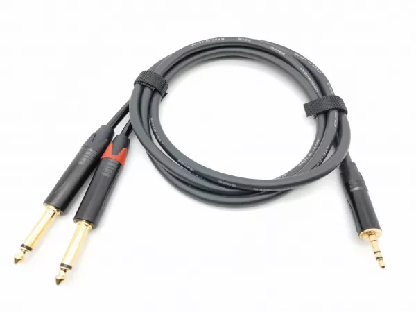 Кабель аудио 3.5-2х6.3мм, 2м, ZZcable, E35-3,5-2J-0200-0  рис.2 