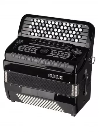 Аккордеон кнопочный 70/96/7/2, черный, с футляром, Aurus, JH5096-BLACK