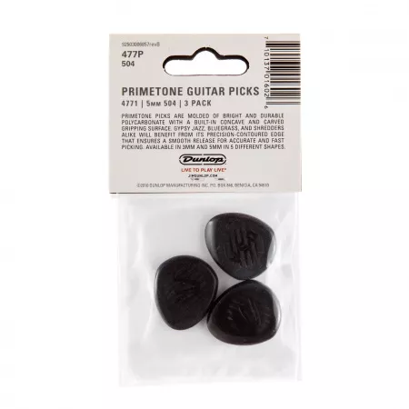 Primetone Медиаторы, 3шт, 5мм, круглый кончик, Dunlop, 477P504