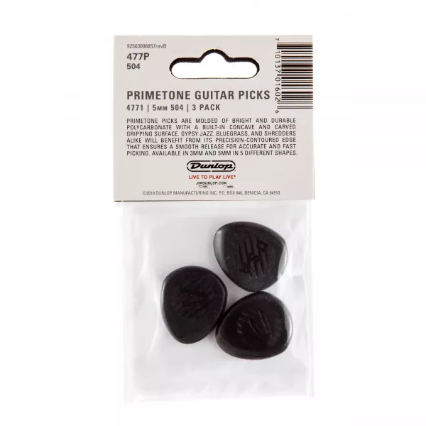 Primetone Медиаторы, 3шт, 5мм, круглый кончик, Dunlop, 477P504  рис.2 