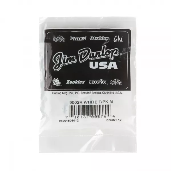 Медиаторы на большой палец 12шт, средние, белые, Dunlop, 9002R  рис.2 