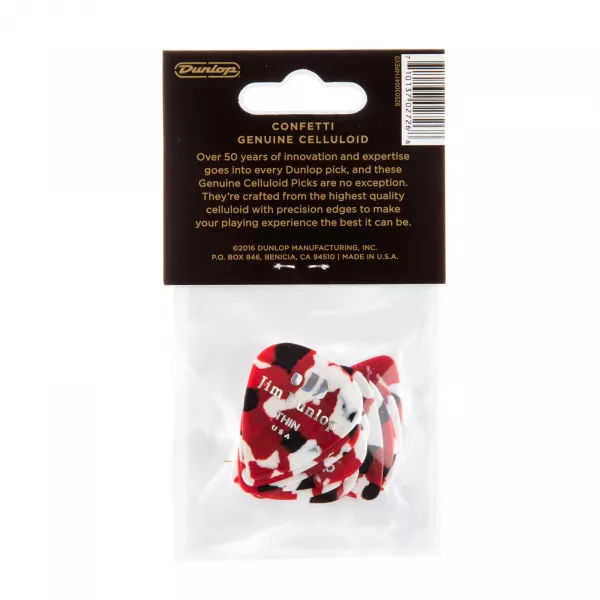 Genuine Celluloid Медиаторы, 12шт, тонкие, пестрые, Dunlop, 483P06TH  рис.2 