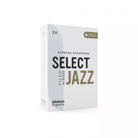 Organic Select Jazz Filed Трости для саксофона сопрано, размер 3H, 10шт, D'Addario, ORSF10SSX3H