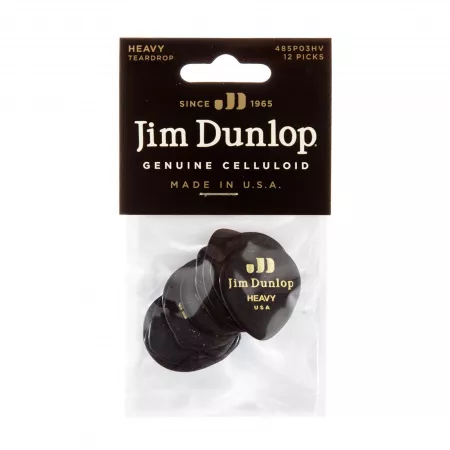 Black Teardrop Медиаторы, 12шт, капля, толстые, Dunlop, 485P03HV