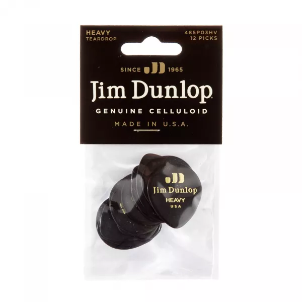 Black Teardrop Медиаторы, 12шт, капля, толстые, Dunlop, 485P03HV  рис.2 