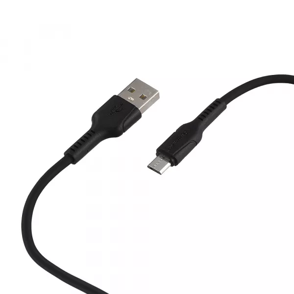 Кабель GP21M USB (m)-microUSB (m) 2.4A силикон черный, GoPower, 00-00028366  рис.2 