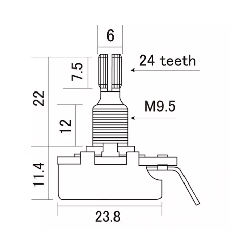 Потенциометр A250K (лог), Hosco, H-CTS-A250