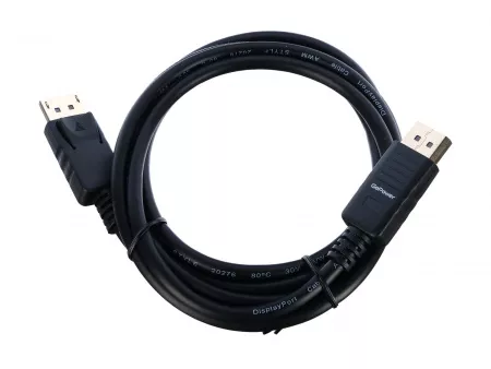 Кабель DisplayPort (m)-DisplayPort (m) 1.8м ПВХ ver.1.3, черный, в пакете, GoPower, *00-00027495