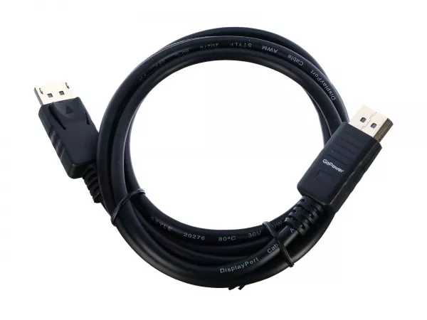 Кабель DisplayPort (m)-DisplayPort (m) 1.8м ПВХ ver.1.3, черный, в пакете, GoPower, *00-00027495  рис.2 